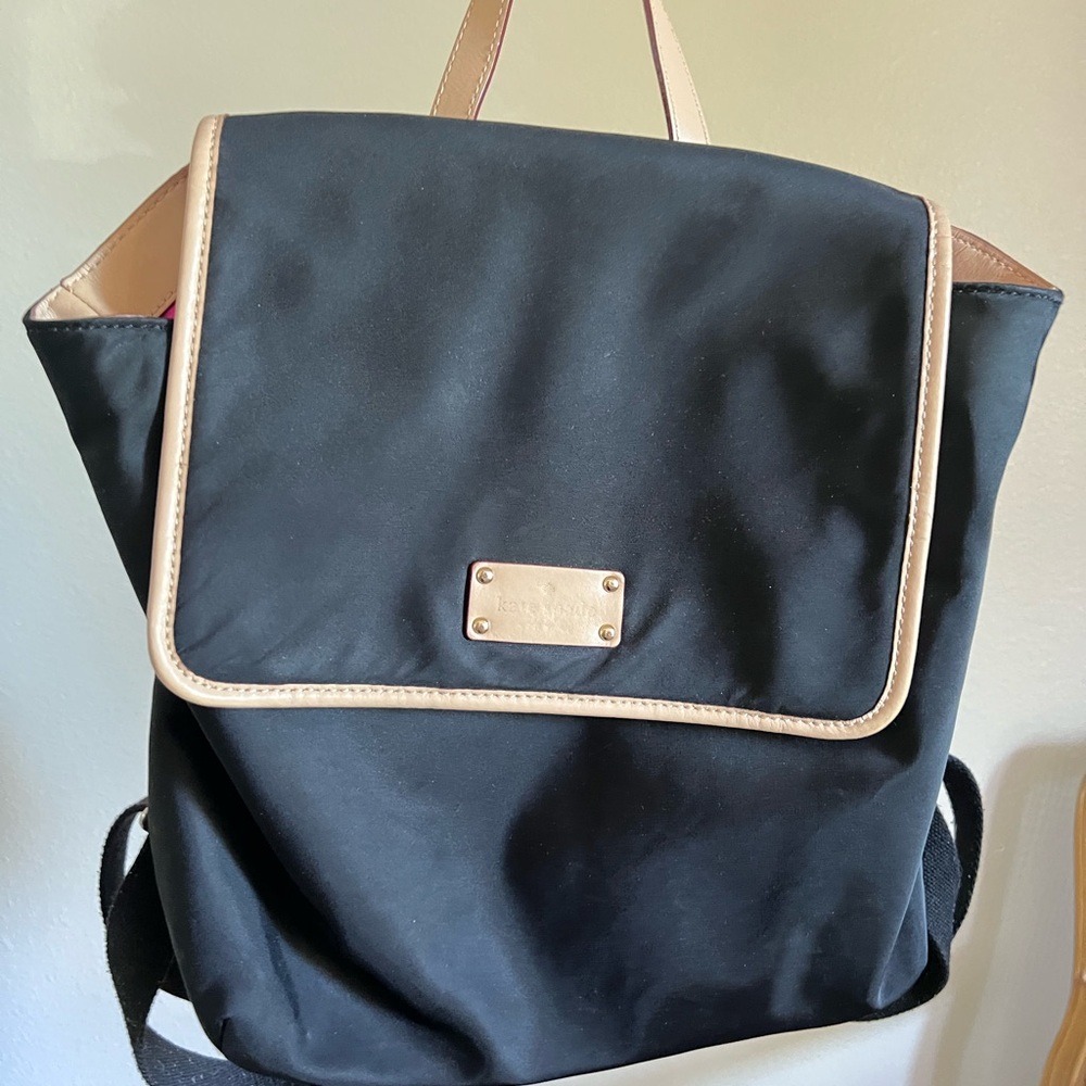 Kate Spade black nylon backpack